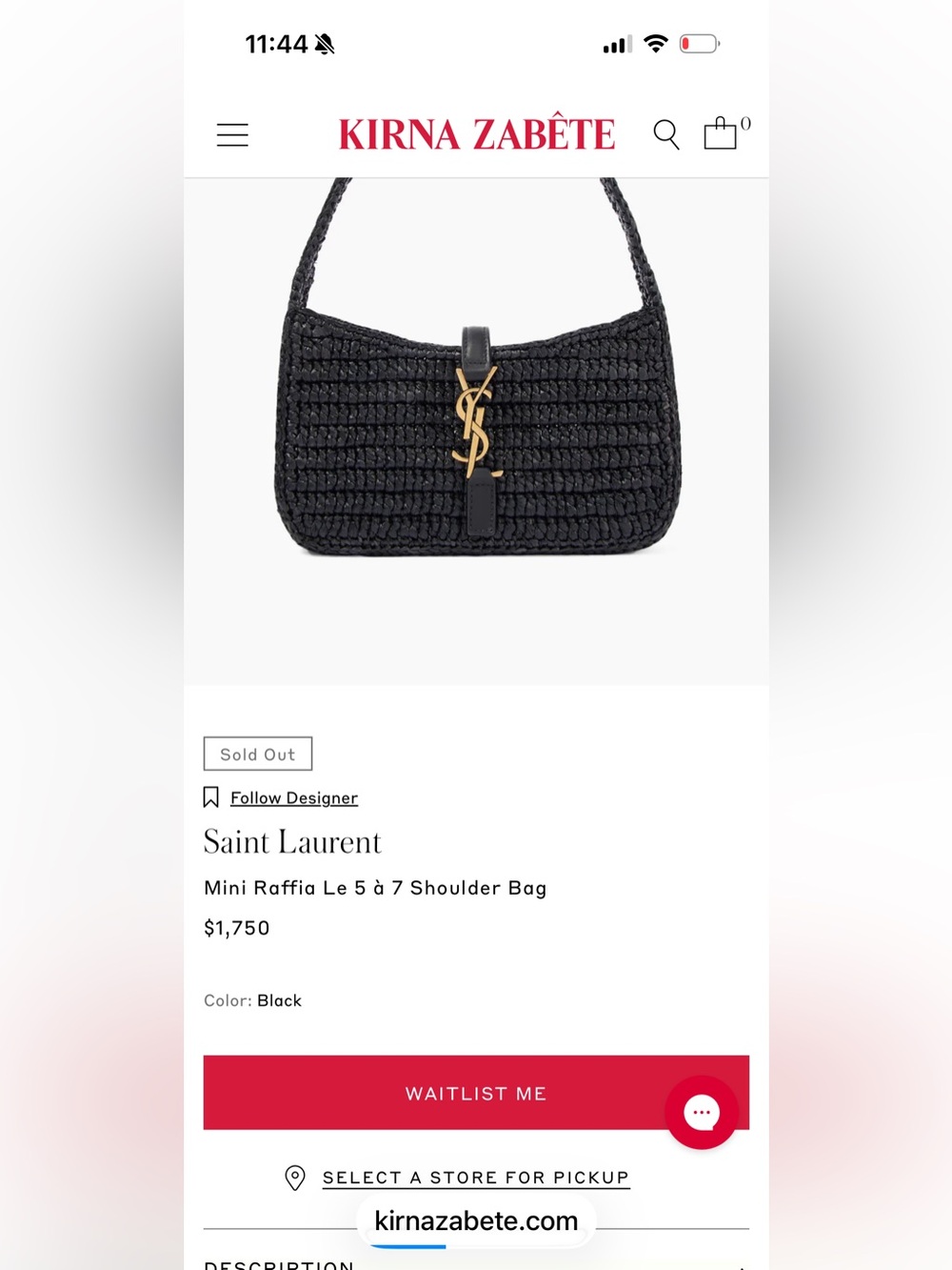 Authentic Saint Laurent Mini Black Raffia LE 5 À 7 Shoulder Bag - Picture 10 of 10